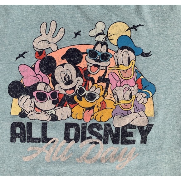 Disney Young Mens LARGE Unisex All Disney All Day Graphic Tshirt Mickey Mouse - Picture 1 of 4